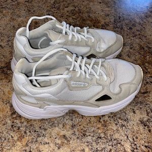 adidas falcon triple white